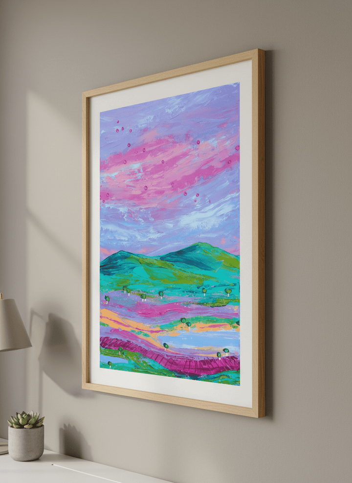 Contemporary wall art featured in a bright modern office workspace