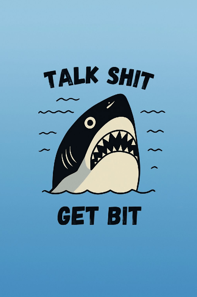 Talk Shit Get Bit Art Poster Shark Funny Wall Art frame