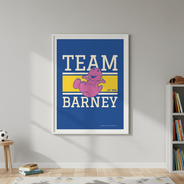 Team Barney Wall Art Kids Decor Art
