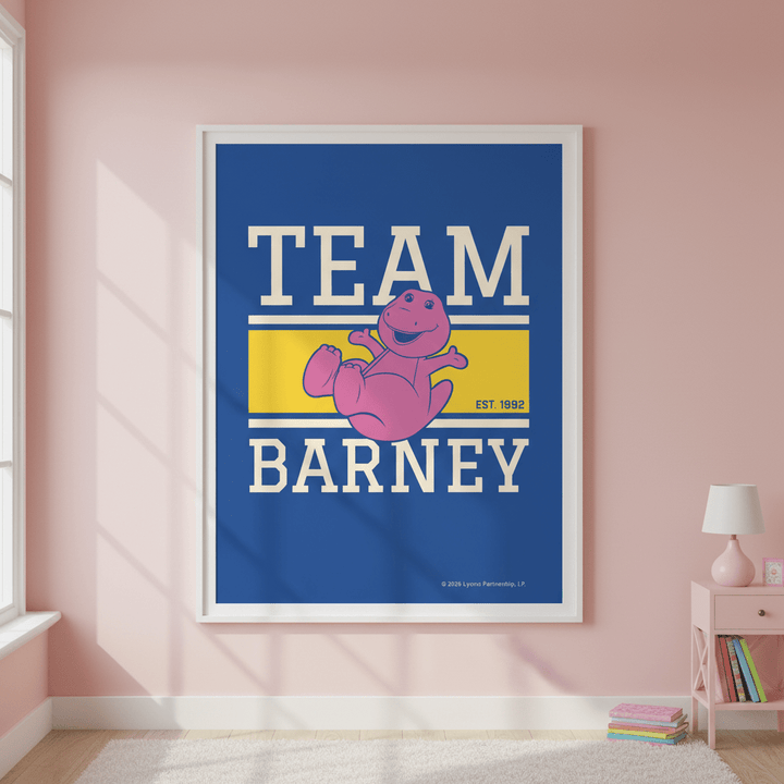 Team Barney Wall Art Kids Decor Art wall - art - picture - poster