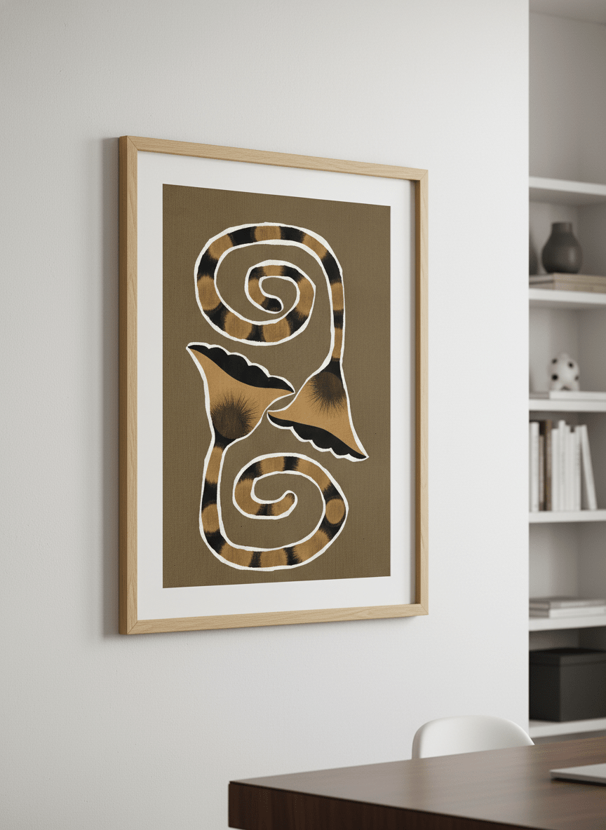 Contemporary wall art featured in a bright modern office workspace
