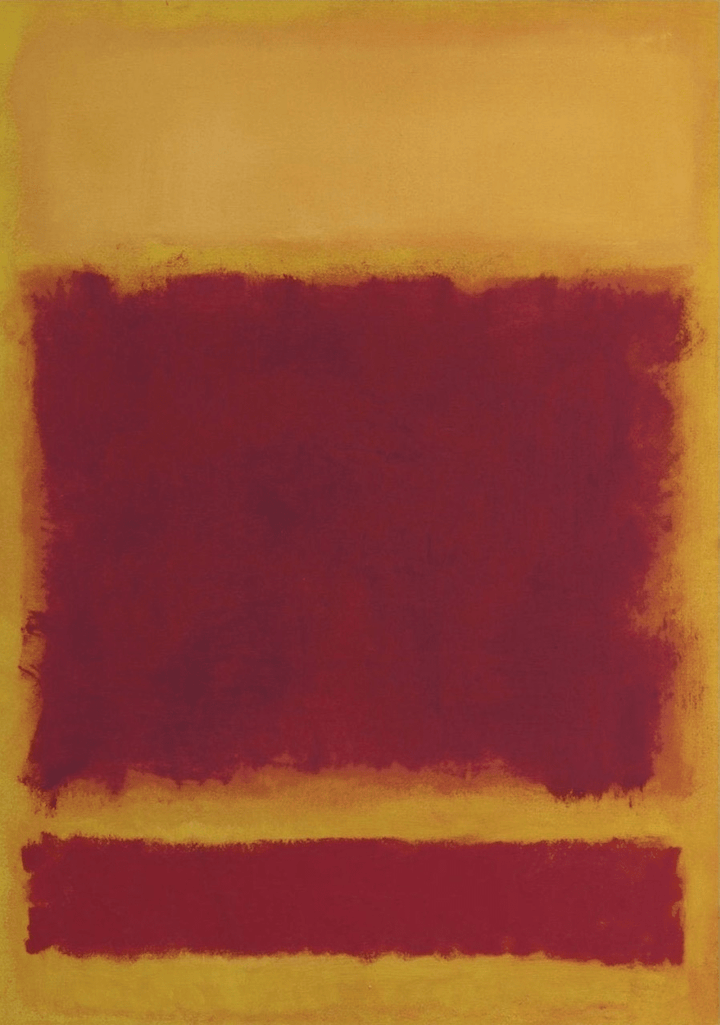 Red On Yellow Abstract Wall Art by Mark Rothko - framed poster - Style My Wall
