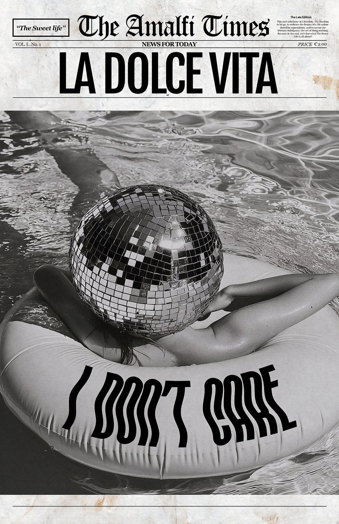 The Amalfi Coast I Don't Care Wall Art - Style My Wall,frame