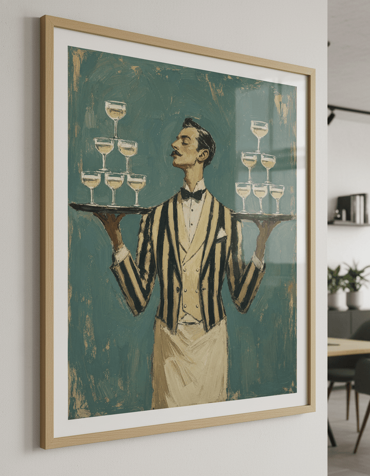 Contemporary wall art featured in a bright modern office workspace