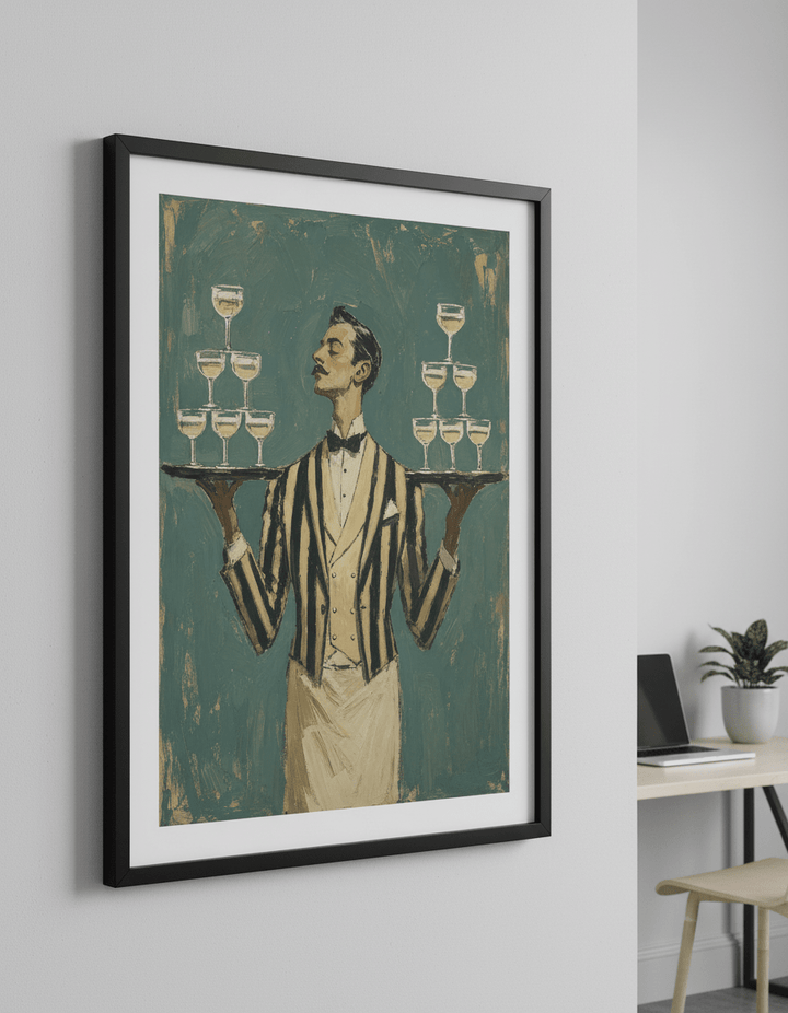 Contemporary wall art featured in a bright modern office workspace