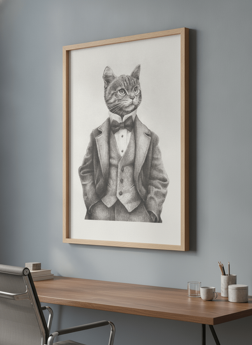 Contemporary wall art featured in a bright modern office workspace