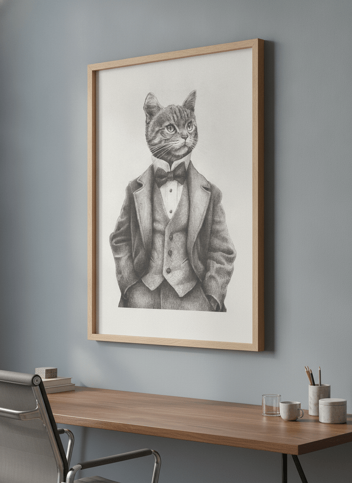 Contemporary wall art featured in a bright modern office workspace