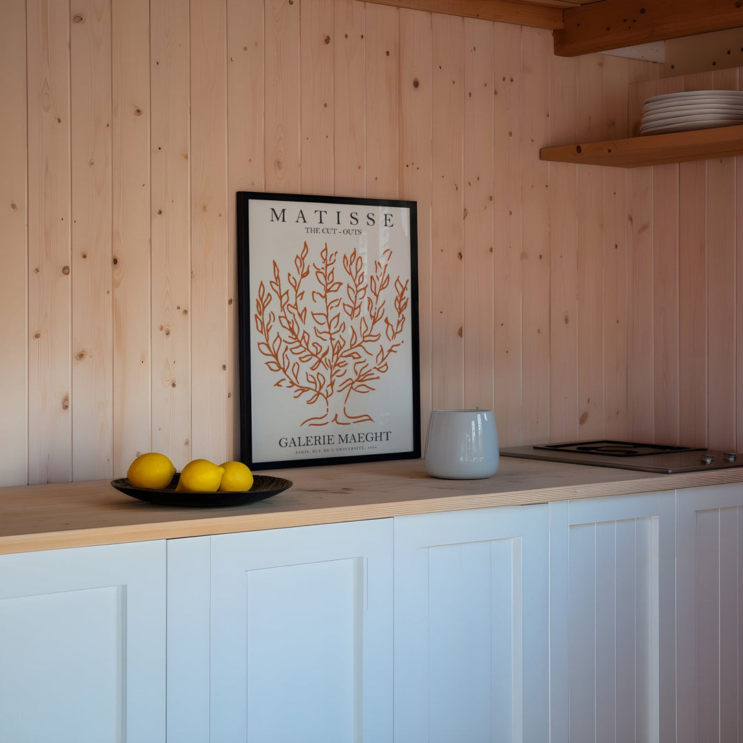 The Cut Outs Orange Tree by Henri Matisse,dining room,timber border