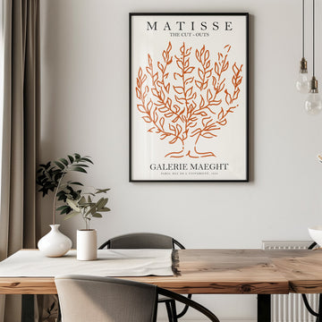 The Cut Outs Orange Tree by Henri Matisse,dining room,timber border