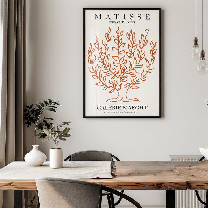 The Cut Outs Orange Tree by Henri Matisse,dining room,timber border