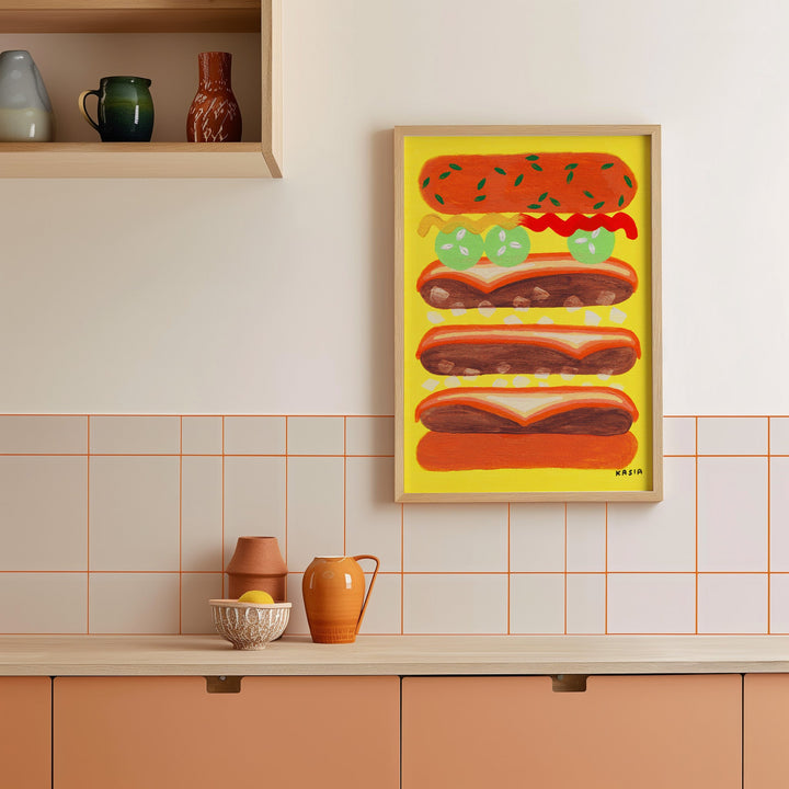 The Divine Cheese Burger by Kasia Sykus wall - art - picture - poster