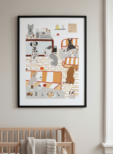 Soft neutral wall art styled in a serene nursery with pastel tones