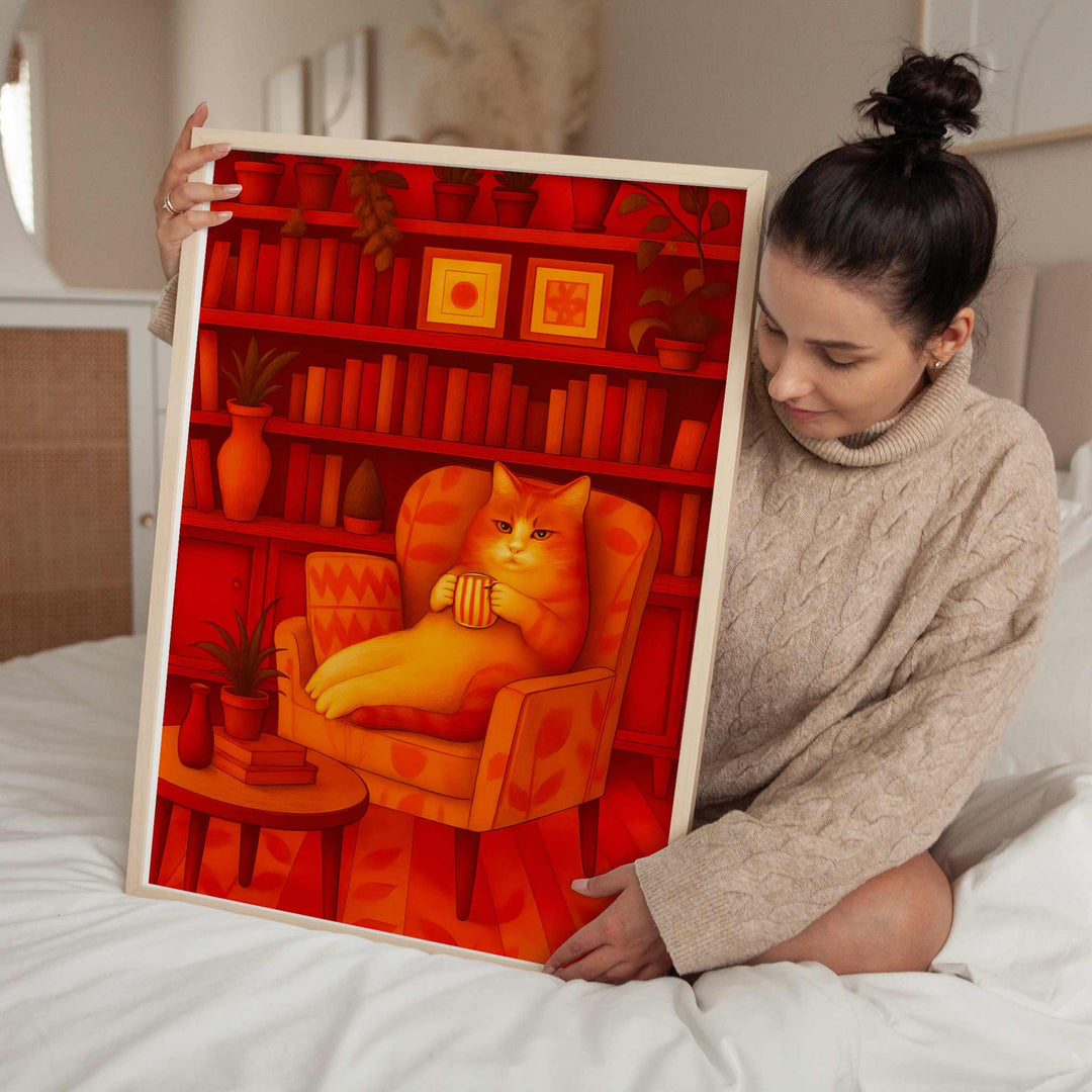 cat poster bed wall art