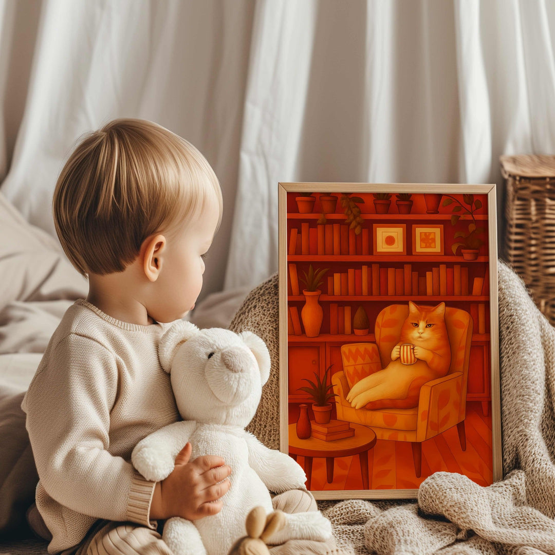 cat nursery print wall art