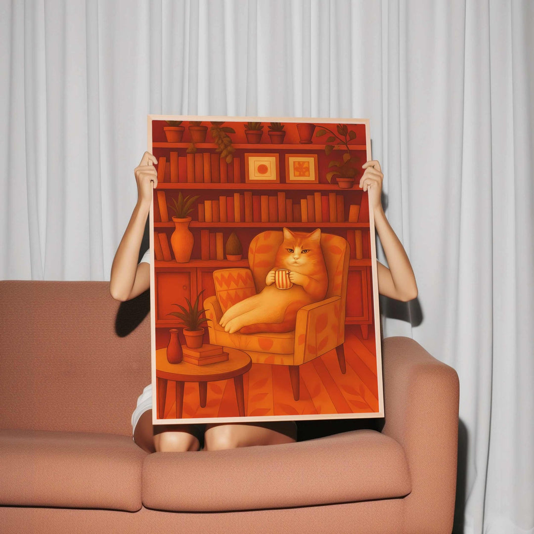 cat wall art large poster