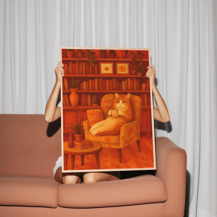 cat wall art large poster