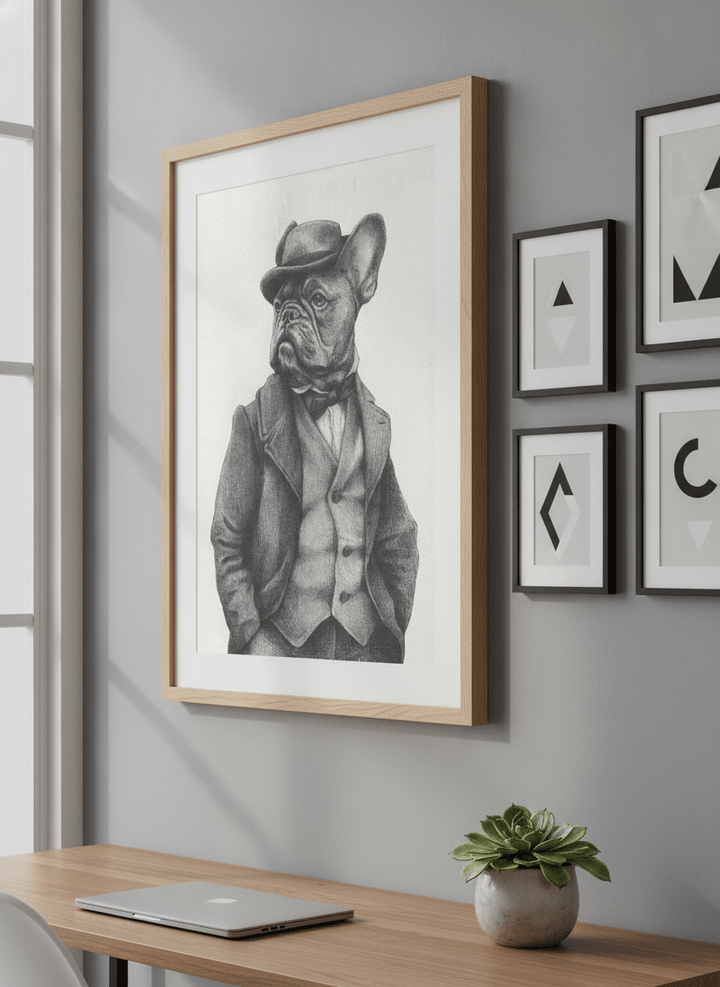 Contemporary wall art featured in a bright modern office workspace