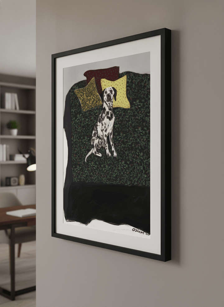 Contemporary wall art featured in a bright modern office workspace