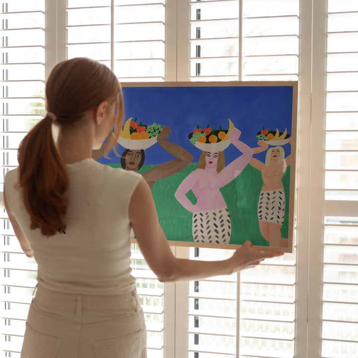 The Girls with the Fruit Cup by Cédric Pierre - Bez wall - art - picture - poster