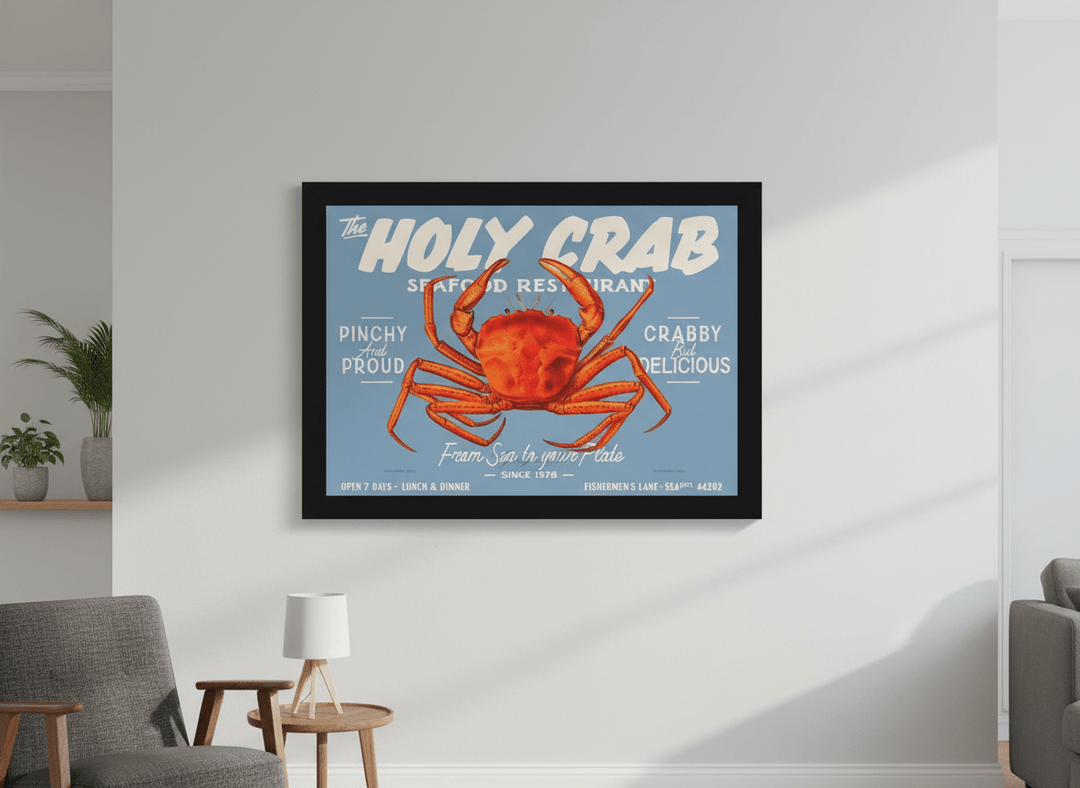 Modern wall art styled above a sofa in a neutral living room