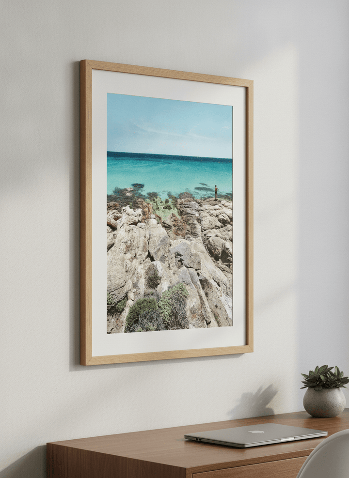 Contemporary wall art featured in a bright modern office workspace