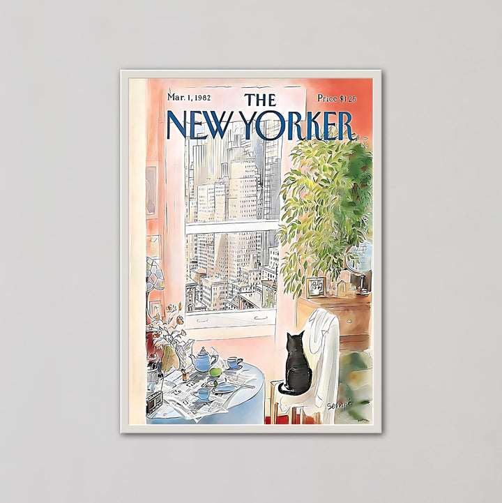 The New Yorker Black Cat Sit On The Chair By Sempé - Style My Wall