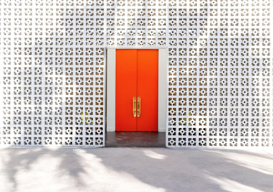 The Parker Orange Door And Breeze Block Wall By Tom Windeknecht