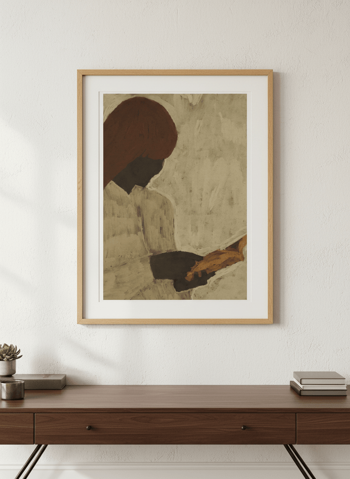 Contemporary wall art featured in a bright modern office workspace