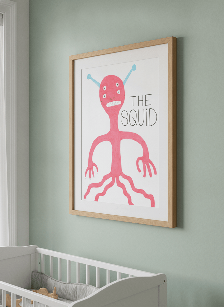 Soft neutral wall art styled in a serene nursery with pastel tones