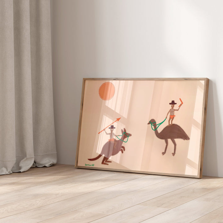 The Sundown Standoff Landscape Indigenous Artwork by Domica Hill wall - art - picture - poster