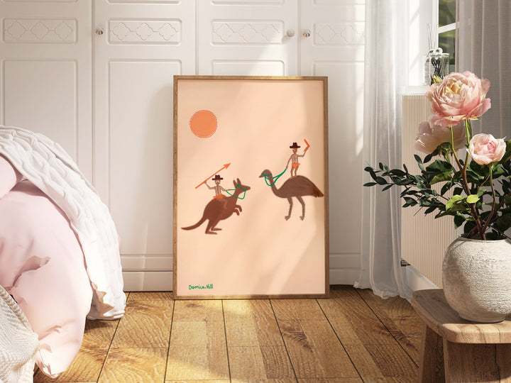 The Sundown Standoff Portrait Indigenous Artwork by Domica Hill wall - art - picture - poster