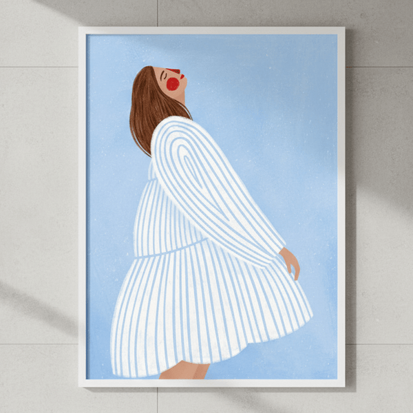 The Woman with the Blue Stripes by Bea Muller | Art & Canvas Print
