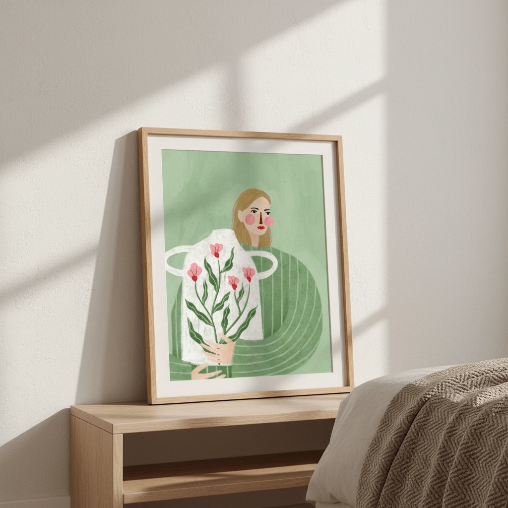 The Woman with the Flower Vase by Bea Muller wall - art - picture - poster