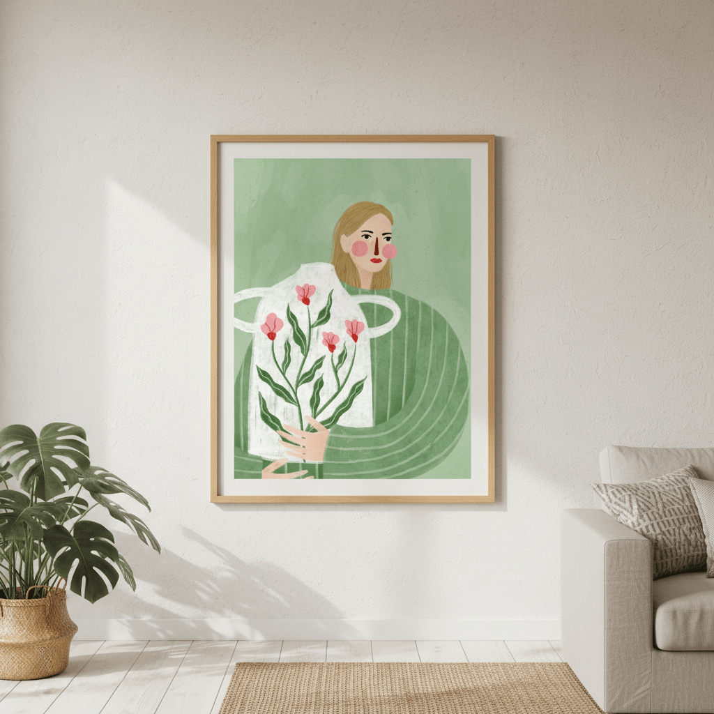 The Woman with the Flower Vase by Bea Muller wall - art - picture - poster