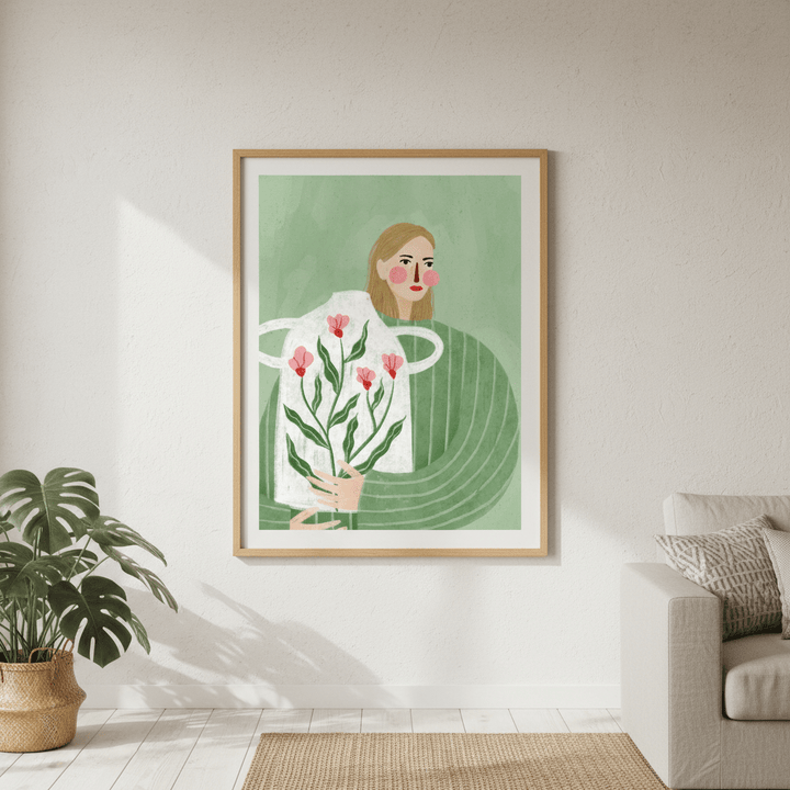 The Woman with the Flower Vase by Bea Muller wall - art - picture - poster