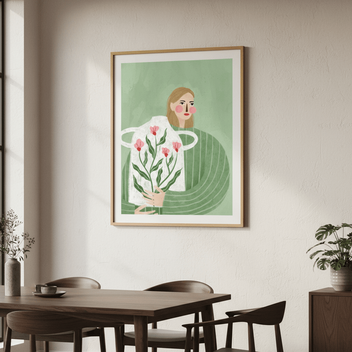 The Woman with the Flower Vase by Bea Muller wall - art - picture - poster