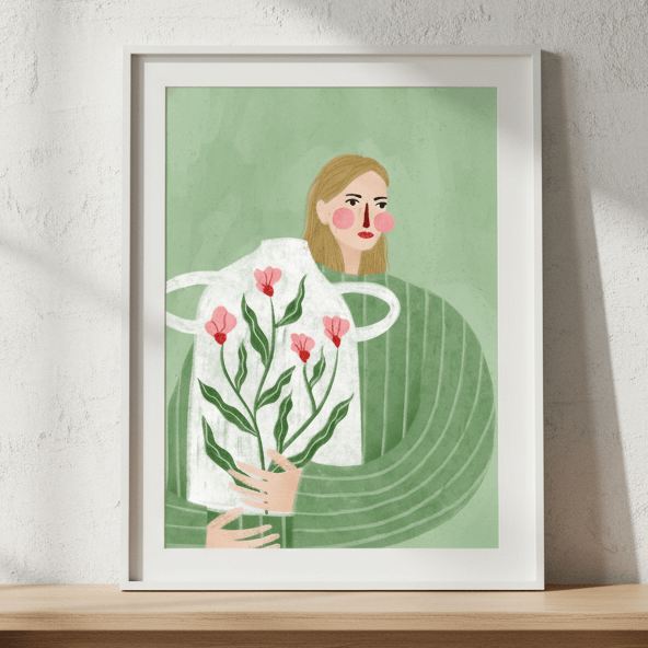 The Woman with the Flower Vase by Bea Muller