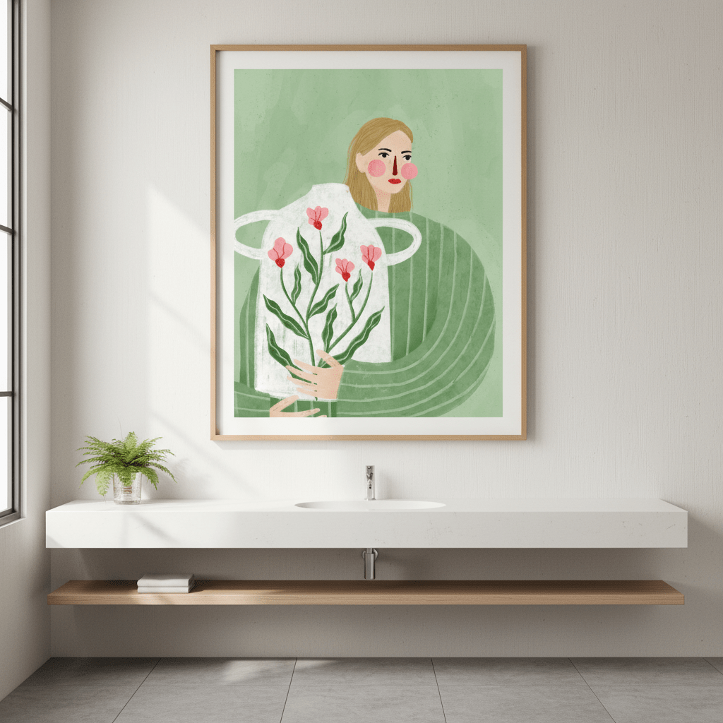The Woman with the Flower Vase by Bea Muller wall - art - picture - poster