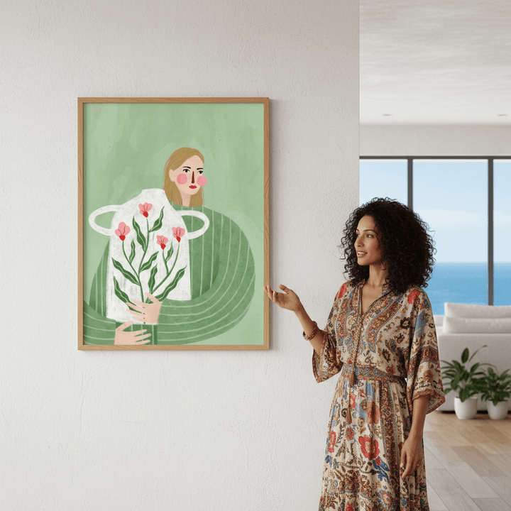 The Woman with the Flower Vase by Bea Muller wall - art - picture - poster