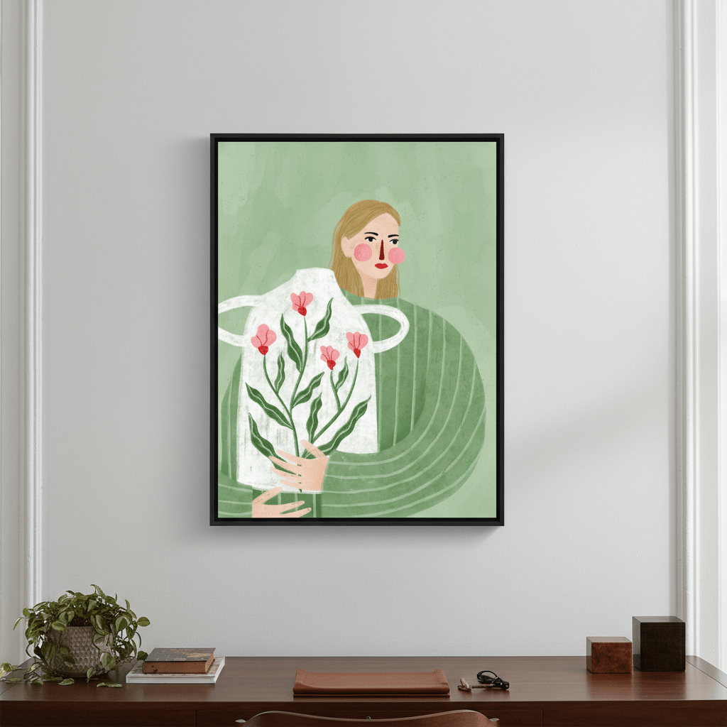 The Woman with the Flower Vase by Bea Muller wall - art - picture - poster
