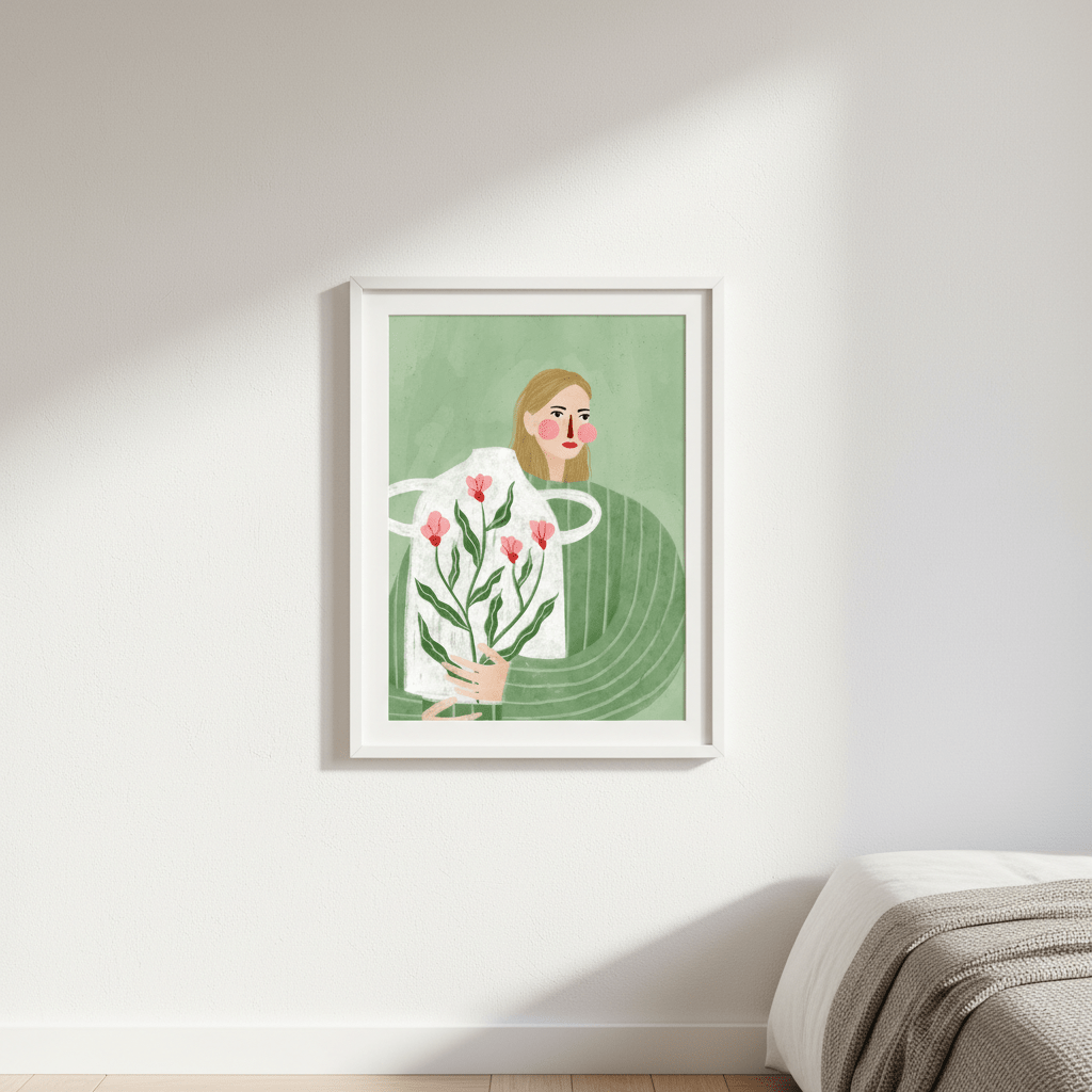 The Woman with the Flower Vase by Bea Muller wall - art - picture - poster