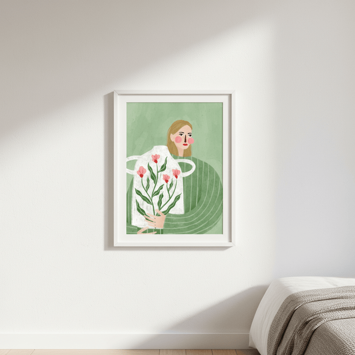 The Woman with the Flower Vase by Bea Muller wall - art - picture - poster