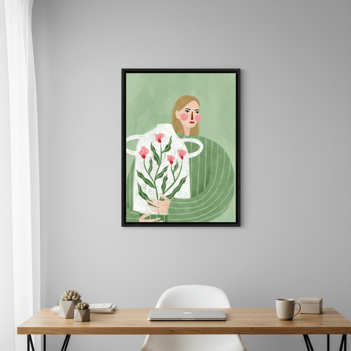 The Woman with the Flower Vase by Bea Muller wall - art - picture - poster