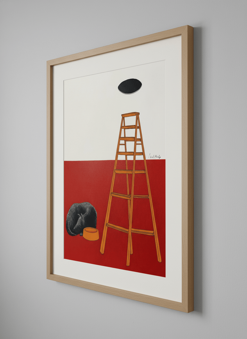 Contemporary wall art featured in a bright modern office workspace
