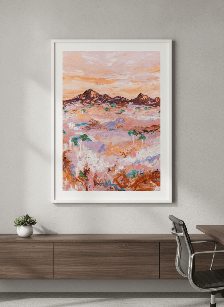 Contemporary wall art featured in a bright modern office workspace