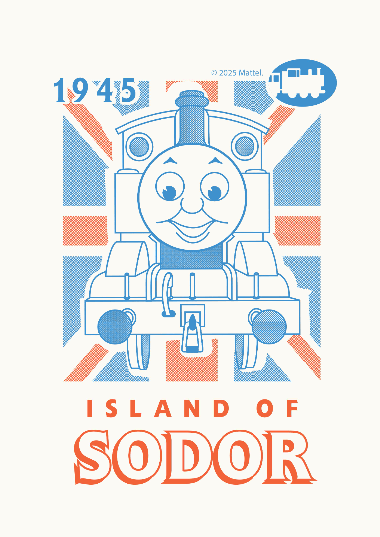 Thomas The Tank Engine Islands of Sodor Vintage Retro Print