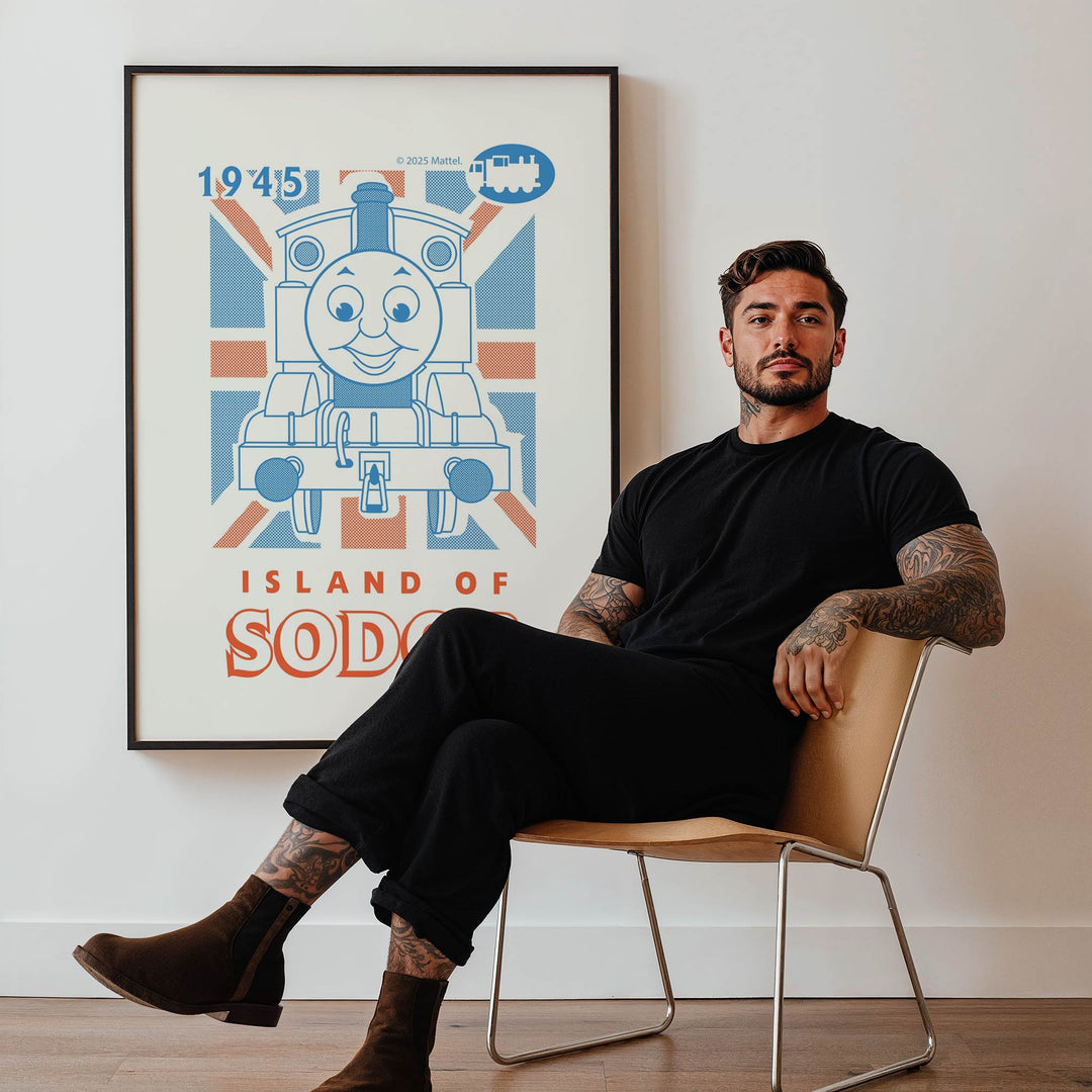 Thomas The Tank Engine Islands of Sodor Vintage Retro Print wall - art - picture - poster