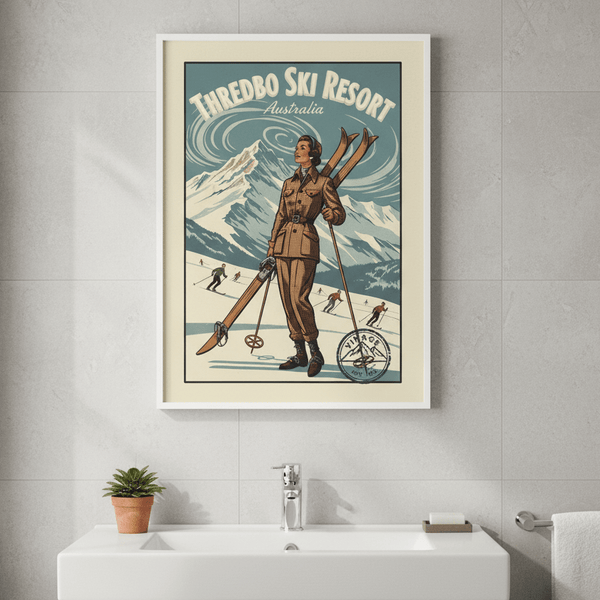 Thredbo Ski Resort Vintage | Art & Canvas Print