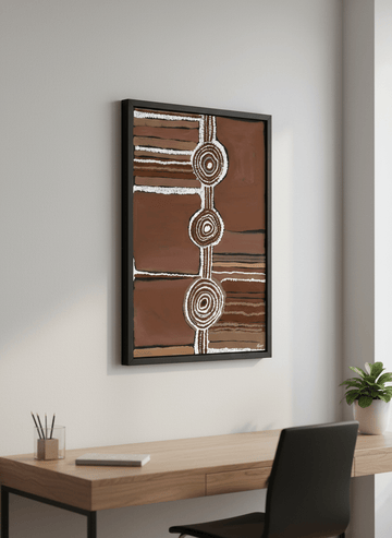 Contemporary wall art featured in a bright modern office workspace