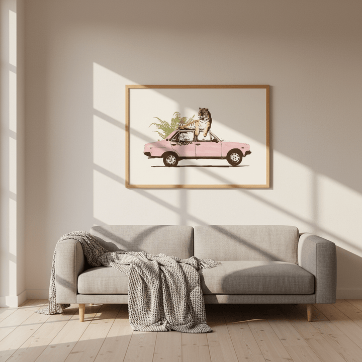 Tiger on Car by Florent Bodart wall - art - picture - poster